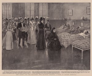 The Queen and the Wounded, Her Majesty Visiting a Ward in Netley Hospital by William Hatherell