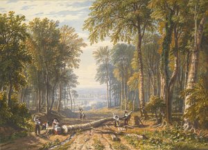 Woodcutters at Park Place, Henley, the River Thames Beyond