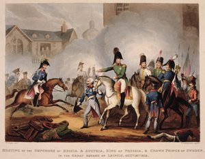 Meeting of the Emperors of Russia and Austria, King of Prussia and Crown Prince of Sweden in the Great Square of Leipzig, October 18th 1813, from 