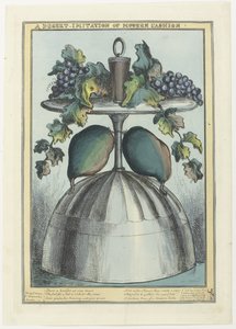 Inverted Cup with Cork, Grapes, and Vines on the Foot and Pears on the Stem by William Heath