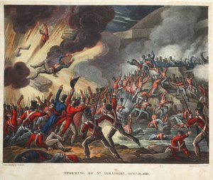 Storming of St Sebastian Aug 31, 1811, aquatint by J.C. Stadler, pub. by Tegg, Apr 1818