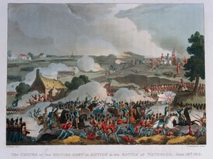 The centre of the British army in action at the Battle of Waterloo