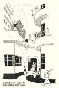 A Round of Golf at Dorisdene Mansions by William Heath Robinson