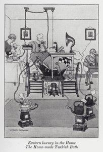 Eastern luxury in the Home, The Home-made Turkish Bath by William Heath Robinson