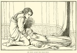 He drew apart the dead body