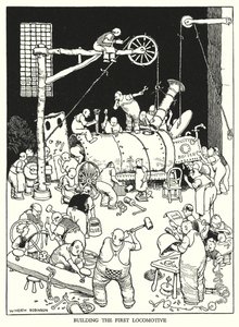 Illustration for Railway Ribaldry by W Heath Robinson by William Heath Robinson