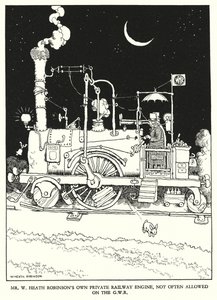 Illustration for Railway Ribaldry by W Heath Robinson by William Heath Robinson