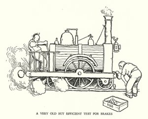 Illustration for Railway Ribaldry by W Heath Robinson by William Heath Robinson