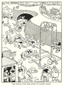 Illustration for Railway Ribaldry by W Heath Robinson by William Heath Robinson