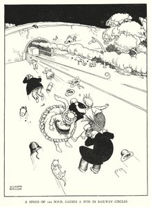 Illustration for Railway Ribaldry by W Heath Robinson by William Heath Robinson