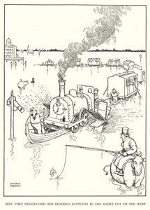 Illustration for Railway Ribaldry by W Heath Robinson by William Heath Robinson