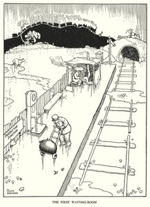 Illustration for Railway Ribaldry by W Heath Robinson by William Heath Robinson