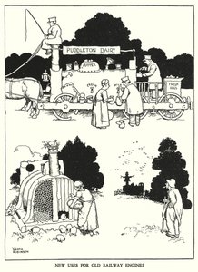 Illustration for Railway Ribaldry by W Heath Robinson by William Heath Robinson