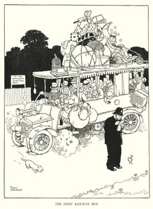 Illustration for Railway Ribaldry by W Heath Robinson by William Heath Robinson