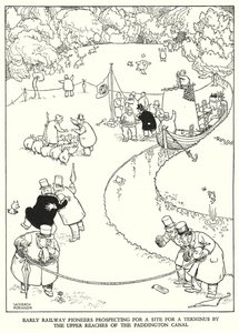 Illustration for Railway Ribaldry by W Heath Robinson by William Heath Robinson