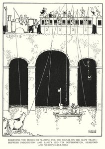 Illustration for Railway Ribaldry by W Heath Robinson by William Heath Robinson