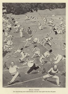 Multi tennis, for introducing more individuality and the team spirit into the old game by William Heath Robinson