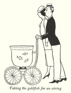 Taking the goldfish for an airing by William Heath Robinson