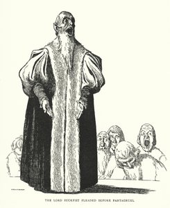 The Lord Suckfist pleaded before Pantagruel by William Heath Robinson