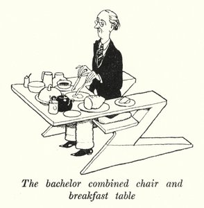 The Bachelor Combined Chair and Breakfast Table by William Heath Robinson