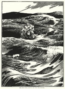 The Boat Sunk, Leaving Me Upon the Surface by William Heath Robinson