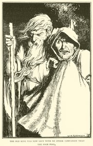 The old King was now left with no other companion than the poor fool by William Heath Robinson