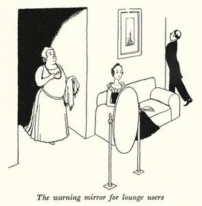 The Warning Mirror for Lounge Users by William Heath Robinson