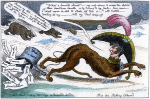 The Corsican bloodhound pursued by the Russian bear