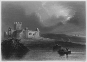 Dunbrody Abbey (engraving) by William Henry (after) Bartlett