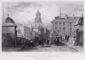 Entrance to Bristol, from the London Road by William Henry (after) Bartlett