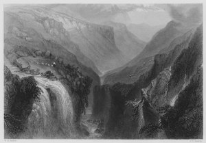 Head of Glenmalure, County Wicklow (engraving) by William Henry (after) Bartlett
