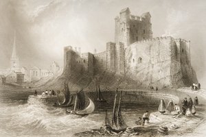 Carrickfergus Castle, County Antrim, Northern Ireland by William Henry Bartlett