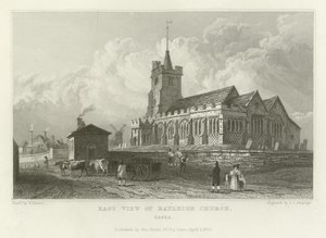 East View of Rayleigh Church, Essex by William Henry Bartlett