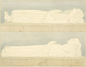 Effigies of the Canynges in St Mary Redcliffe by William Henry Bartlett