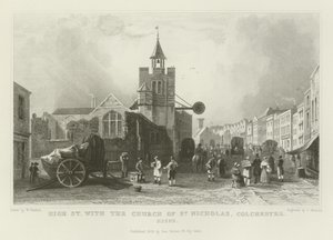 High Street with the Church of St Nicholas, Colchester, Essex