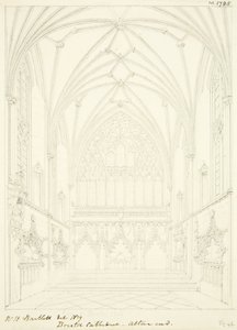 Lady Chapel of Bristol Cathedral Looking East by William Henry Bartlett