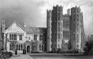 Layer Marney Tower, Essex, engraved by Henry Wallis, 1832 by William Henry Bartlett