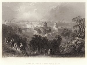 London from Greenwich Park by William Henry Bartlett