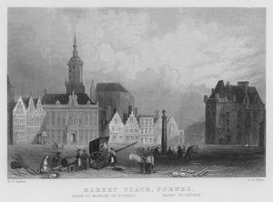 Market Place, Furnes by William Henry Bartlett