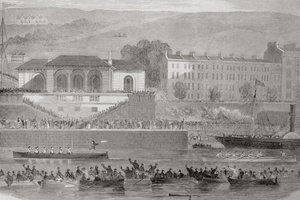 Naval Boat Race in Cork Harbour, County Cork, Ireland, from 