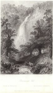 Powerscourt Fall on the River Dargle by William Henry Bartlett
