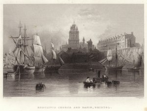 Redcliffe Church and Basin, Bristol by William Henry Bartlett