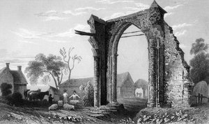 Remains of Bycknacre Priory, Essex, engraved by William Tombleson