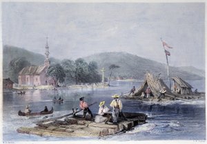 Settler Rafts and Transportation of Wood on Lake of the Two Mountains - in 
