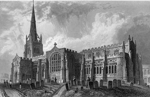 Thaxted Church, Essex, engraved by Robert Sands by William Henry Bartlett