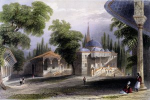 Third Court of the Serai Bownou, 1850 by William Henry Bartlett