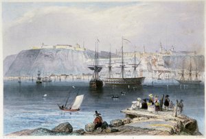View of Quebec and its port (Canada) - in Canadian Scenery Illustrated by William Henri Barlett, ed. George Virtue by William Henry Bartlett