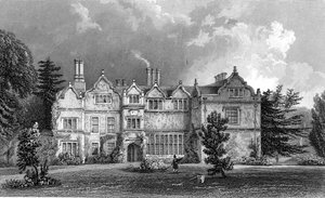 West Front of Spains Hall, Essex, engraved by John Rogers, 1832