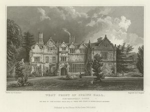 West Front of Spains Hall, Finchingfield, Essex, the Seat of John Ruggles Brice, Esquire by William Henry Bartlett
