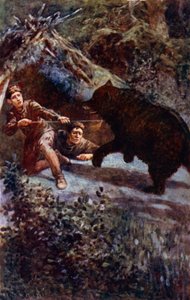 I thrust the spear with all my might into the bear